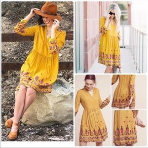 Anthropologie Raella Embroidered Tunic Dress
